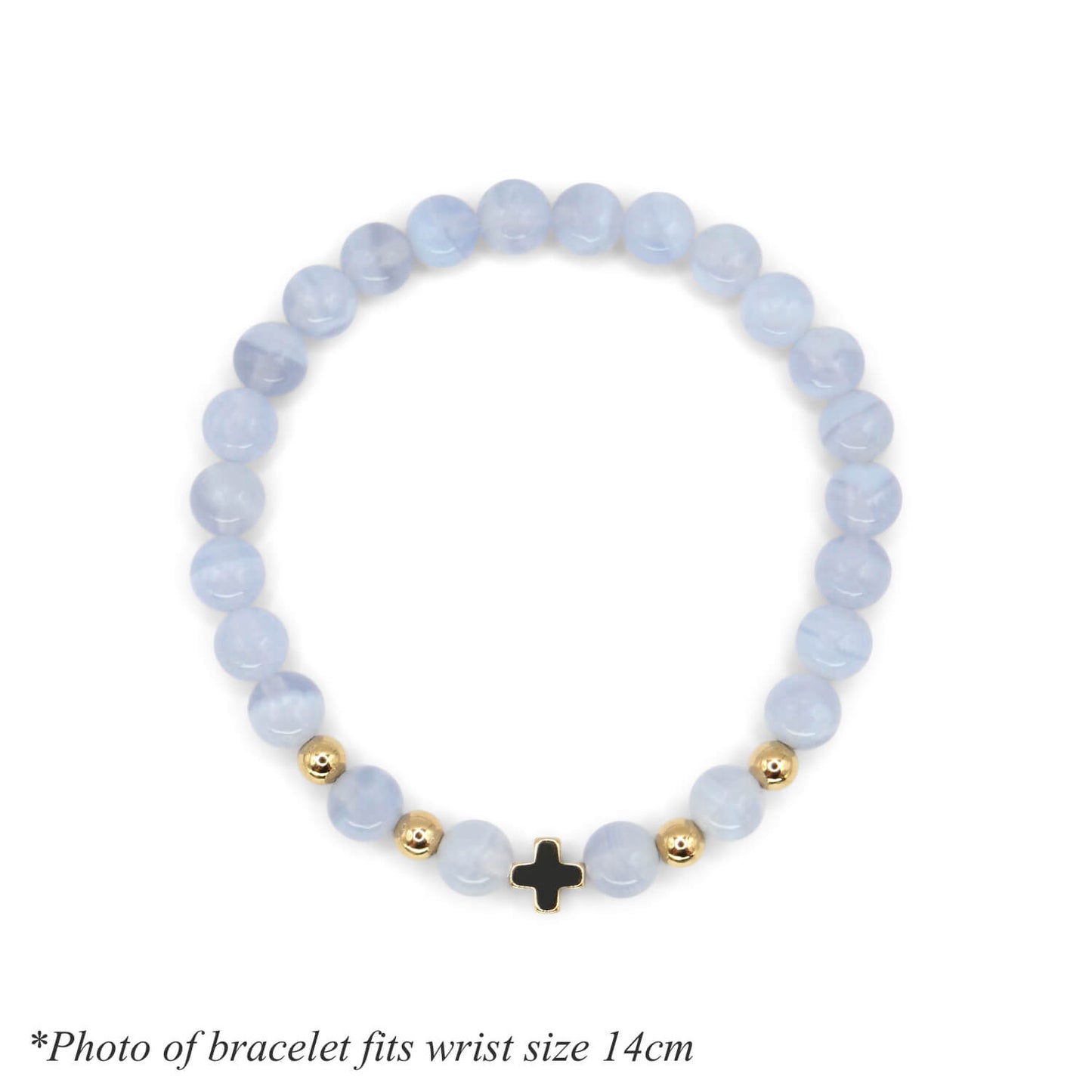 Blue Lace Agate & 14k Gold Grace Beaded Bracelet