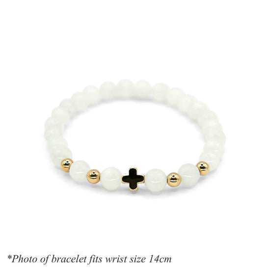 White Moonstone & 14k Gold Grace Beaded Bracelet