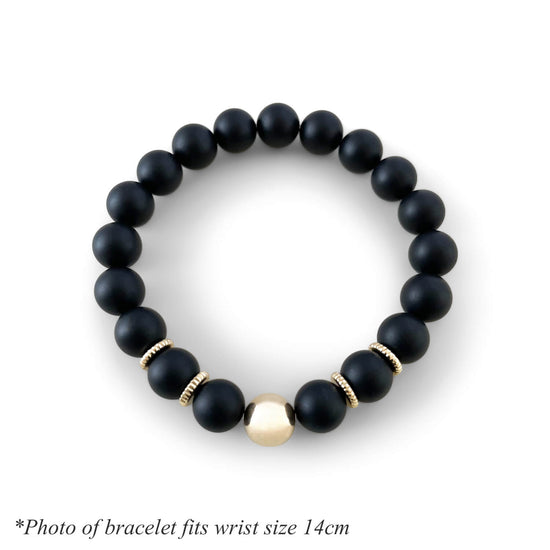 Black Onyx & 14k Gold Neutra Beaded Bracelet