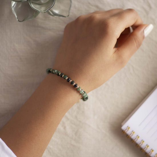 2mm Glass Beads Adjustable Bracelet (Mint Green) – Kompsós
