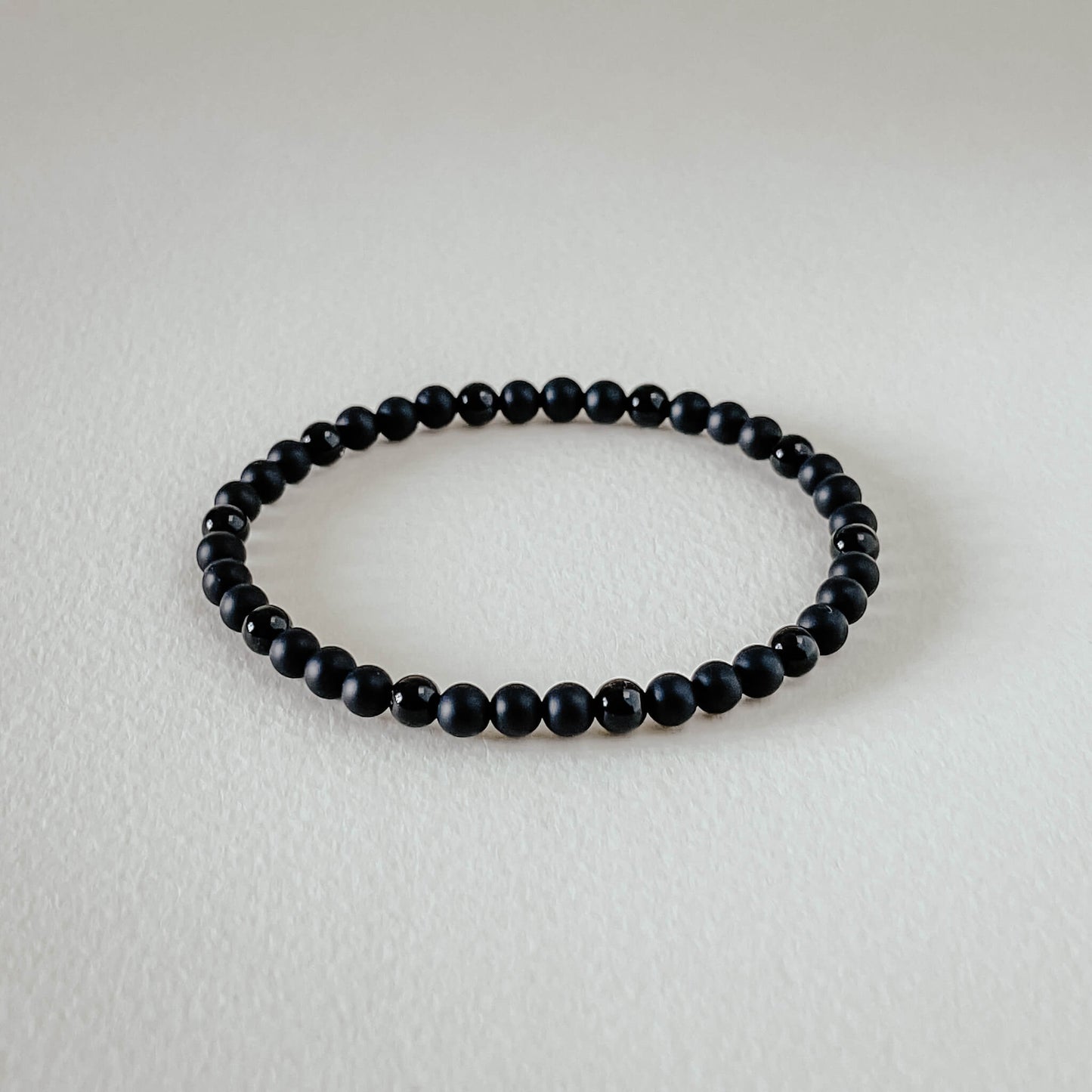 Black Agate & Onyx Petit Noir Beaded Stacking Bracelet