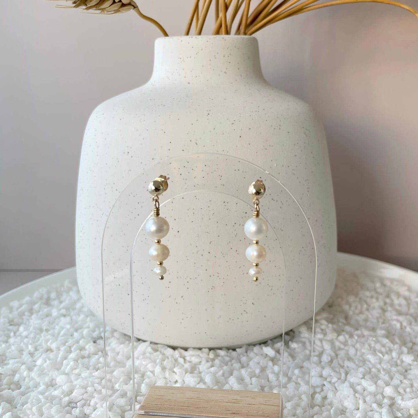Freshwater Pearls & 14K Gold Palli Pearl Drop Earrings